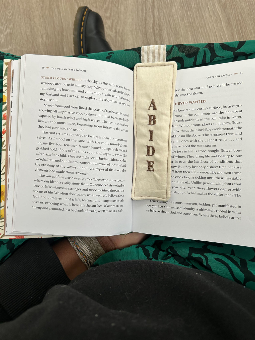 Abide – Fabric Bookmark