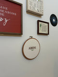 Abide – Embroidered Hoop Wall Art (8”)