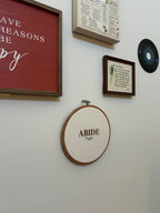 Abide – Embroidered Hoop Wall Art (8”)