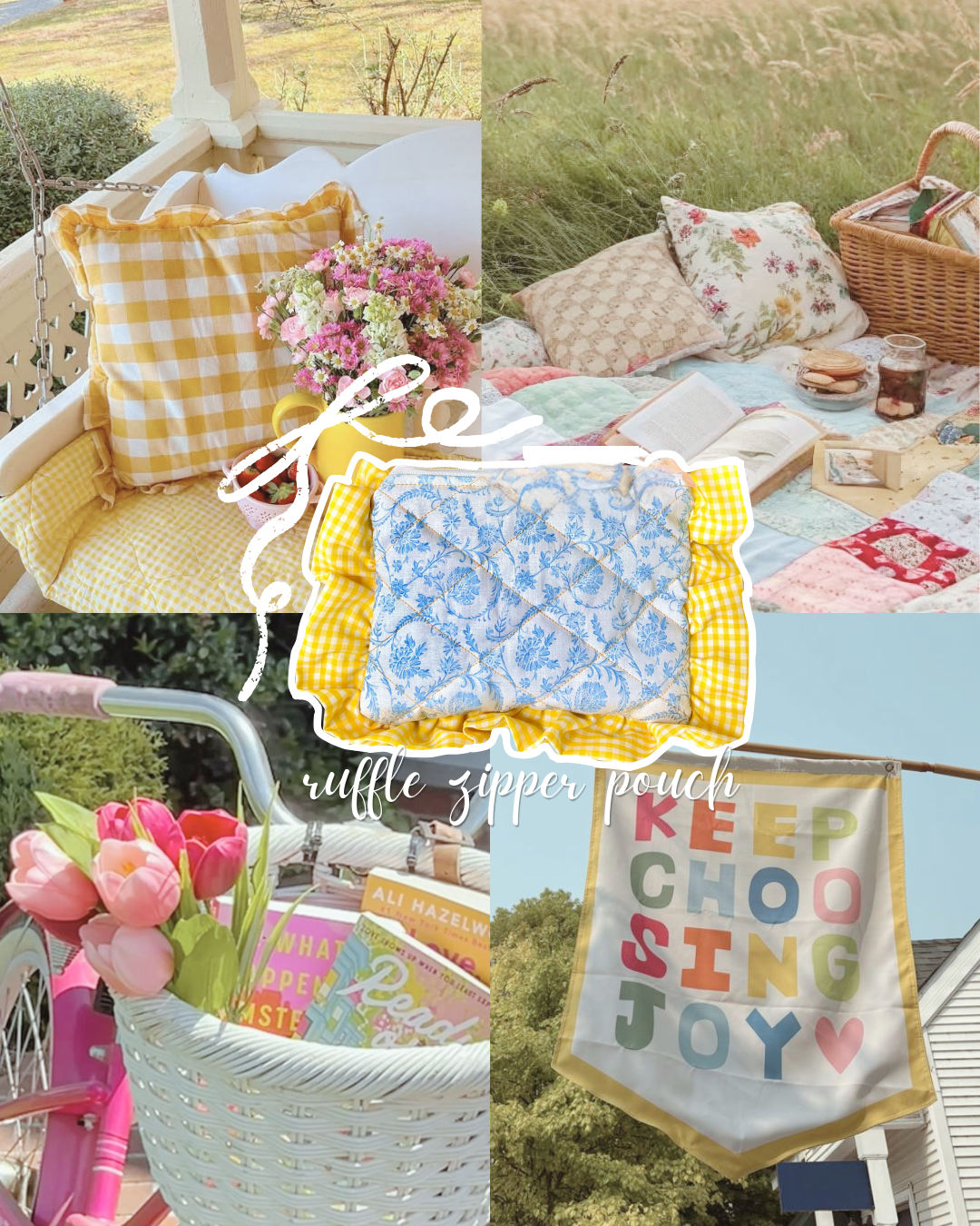 Delight Ruffle Zipper Pouch